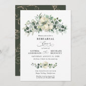 Greenery Eucalyptus Wedding Rehearsal Dinner Einladung (Vorne/Hinten)