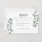 Greenery Eucalyptus Wedding RSVP (Vorderseite)