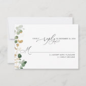Greenery eucalyptus wedding RSVP Karte (Vorderseite)