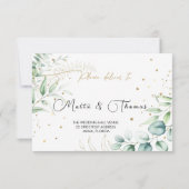 Greenery Eucalyptus Wedding RSVP Karte (Rückseite)