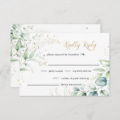 Greenery Eucalyptus Wedding RSVP Karte (Vorne/Hinten)