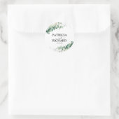 Greenery Eucalyptus Wedding Runder Aufkleber (Tasche)