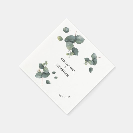 Greenery Eucalyptus Wedding Serviette (Ecke)