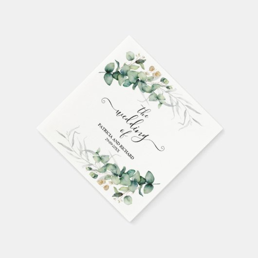 Greenery Eucalyptus Wedding Serviette (Ecke)