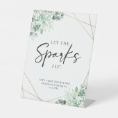 Greenery Eucalyptus Wedding Sparkler Absenden Sockelschild (Vorderseite)