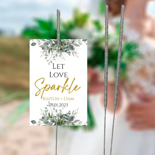 Greenery Eucalyptus Wedding Sparkler Tag