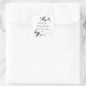 Greenery Eucalyptus Wedding Vielen Dank Quadratischer Aufkleber (Tasche)