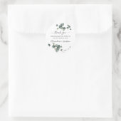 Greenery Eucalyptus Wedding Vielen Dank Runder Aufkleber (Tasche)