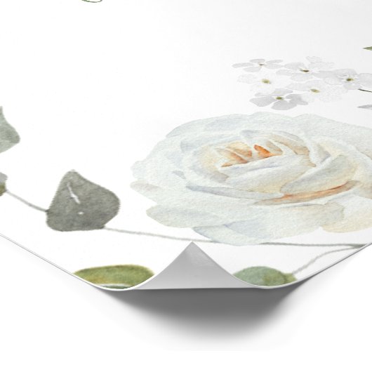 Greenery Eucalyptus Wedding Welcome Sign Poster (Ecke)