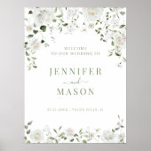 Greenery Eucalyptus Wedding Welcome Sign Poster (Vorne)