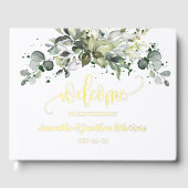 Greenery Eucalyptus Welcome Wedding Foil Gästebuch (Vorderseite)