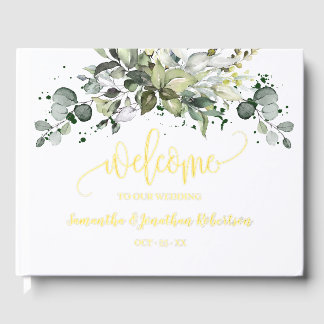 Greenery Eucalyptus Welcome Wedding Foil Gästebuch