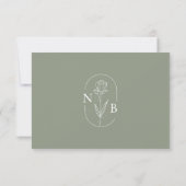 Greenery Eucalyptus White Rose Elegant Wedding RSVP Karte (Rückseite)