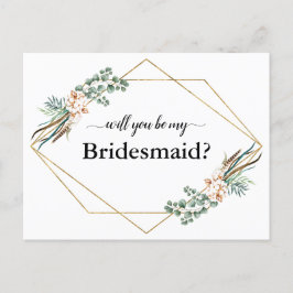 Greenery Eucalyptus wird meine Bridesmaid-Karte se Feiertagspostkarte