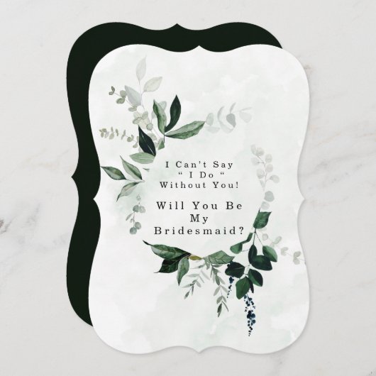 Greenery Eucalyptus wird meine Bridesmaid sein Einladung (Vorne/Hinten)