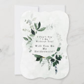 Greenery Eucalyptus wird meine Bridesmaid sein Einladung (Vorderseite)