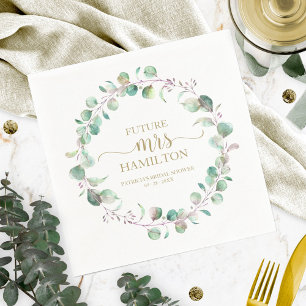 Greenery Eucalyptus Wreath Brautparty Napkins Serviette