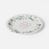 Greenery Eucalyptus Wreath Brautparty Pappteller (Schrägansicht)
