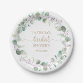 Greenery Eucalyptus Wreath Brautparty Pappteller (Vorderseite)