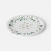 Greenery Eucalyptus Wreath Brautparty Pappteller (Schrägansicht)