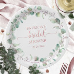 Greenery Eucalyptus Wreath Brautparty Pappteller<br><div class="desc">Greenery Eucalyptus Wreath Brautparty Paper Plate</div>