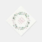 Greenery Eucalyptus Wreath Brautparty Serviette (Ecke)