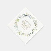 Greenery Eucalyptus Wreath Brautparty Serviette (Ecke)