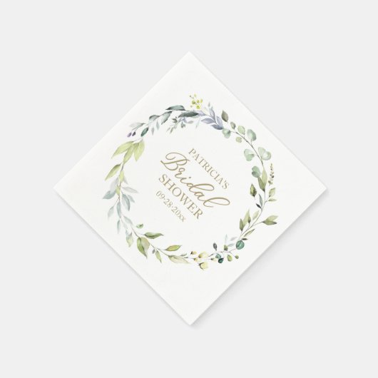 Greenery Eucalyptus Wreath Brautparty Serviette (Ecke)
