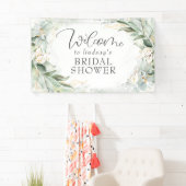 Greenery Eucalyptus Wreath Brautparty Willkommen Banner (Insitu)