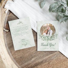 Greenery Eucalyptus Wreath Foto Wedding Vielen Dan Dankeskarte