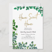 Greenery Eucalyptus Wreath Housewarming Party Einladung (Vorderseite)