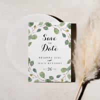 Greenery Eucalyptus Wreath Save the Date