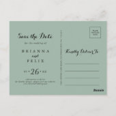Greenery Eucalyptus Wreath Save the Date Postkarte (Rückseite)