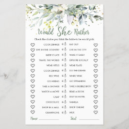 Greenery Eucalyptus würde sie eher Bridal Game Flyer