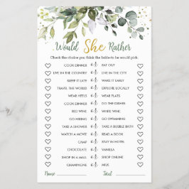 Greenery Eucalyptus würde sie eher Bridal Game Flyer