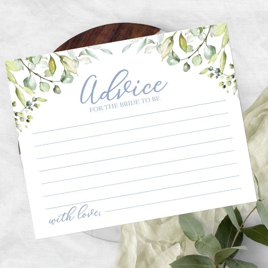 Greenery Eukalyptus Brautparty Advice Cards