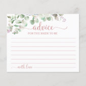 Greenery Eukalyptus Brautparty Advice Cards (Vorderseite)