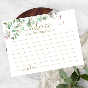 Greenery Eukalyptus Brautparty Advice Cards Postkarte