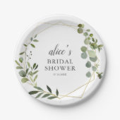 Greenery Eukalyptus Brautparty Paper Plate Pappteller (Vorderseite)