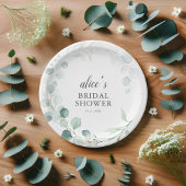 Greenery Eukalyptus Brautparty Paper Plate Pappteller