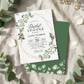 Greenery Eukalyptus Geometrisches Brautparty Einladung