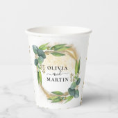 Greenery Eukalyptus Magical Sand Wedding Paper Cup Pappbecher (Vorderseite)