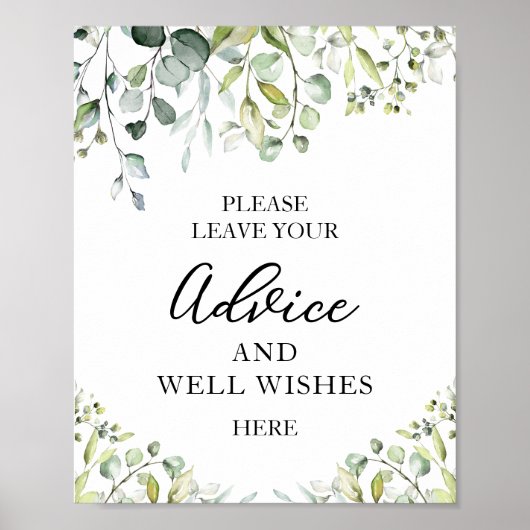 Greenery Eukalyptus Ratgeber und wünscht sich Unte Poster (Vorne)