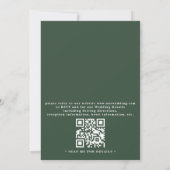 Greenery Evergreen Leaves Rustic QR Code Wedding Einladung (Rückseite)