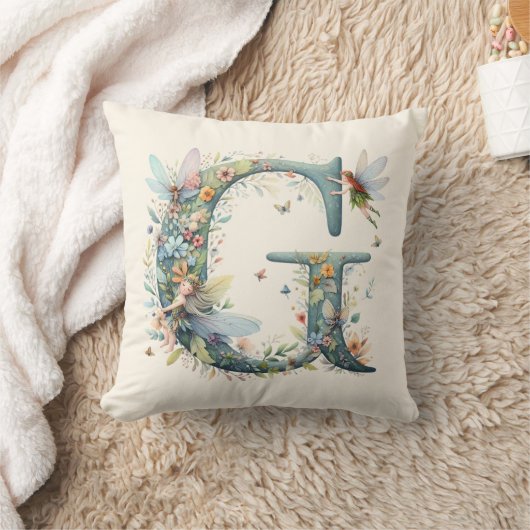 Greenery Fairies Monogram Letter G Kissen (Decke)