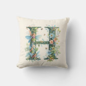 Greenery Fairies Monogram Letter H Kissen (Vorderseite)