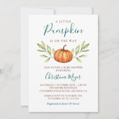 Greenery Fall Pumpkin Autumn Baby Shower Einladung (Vorderseite)