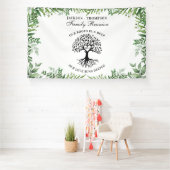 Greenery Family Reunion Tree backdrop banner (Insitu)
