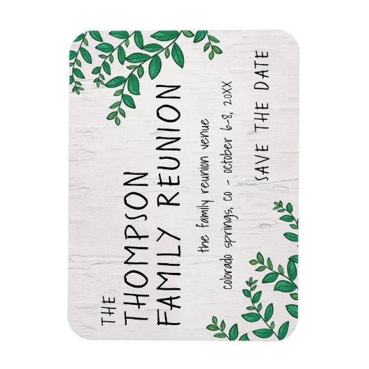 Greenery Family Wiedersehen Save the Date Magnet (Vertikal)