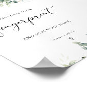 Greenery Fingerprint Wedding Guest Book Sign Poster (Ecke)